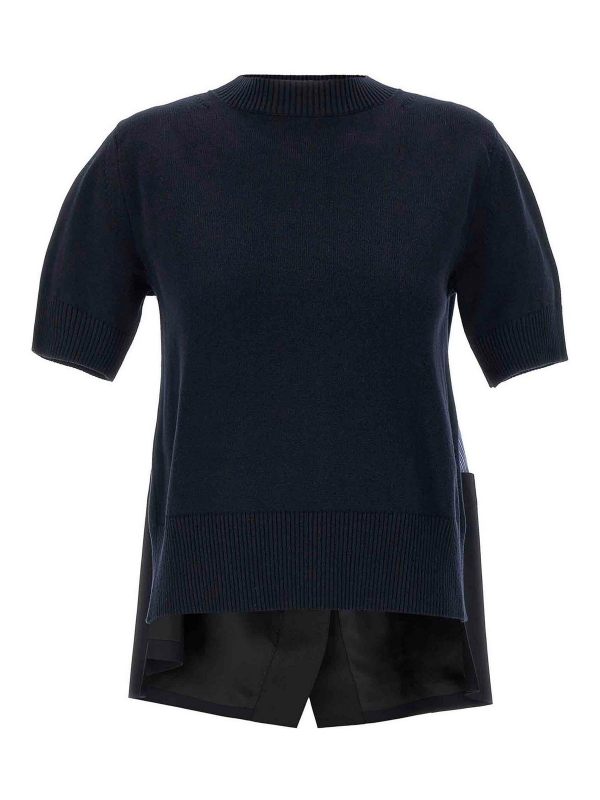 Sacai Pull Col Rond - Bleu
