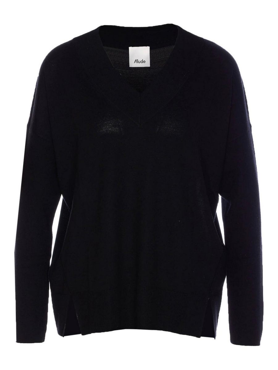 Allude Pull À Col V - Bleu