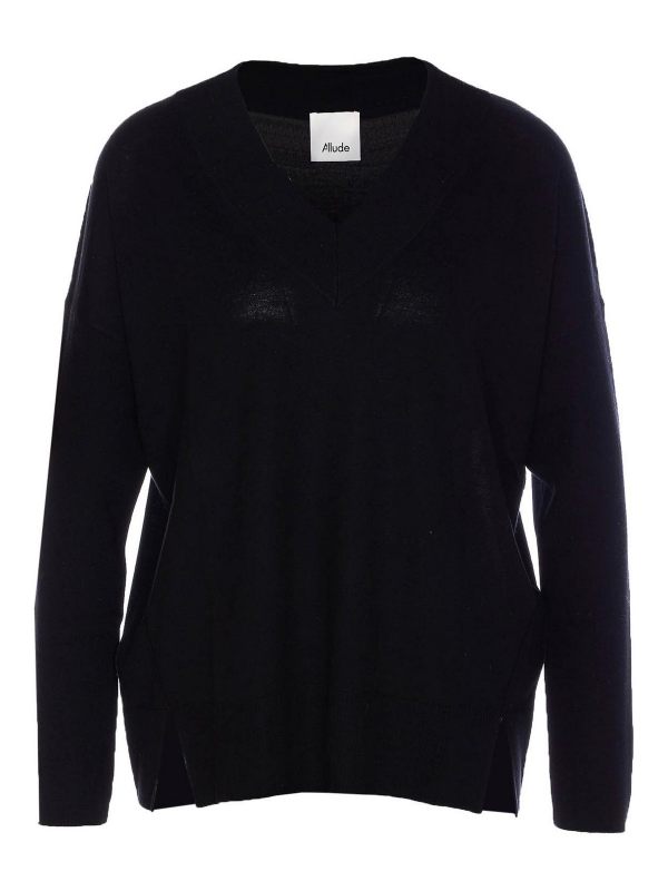 Allude Pull À Col V - Bleu