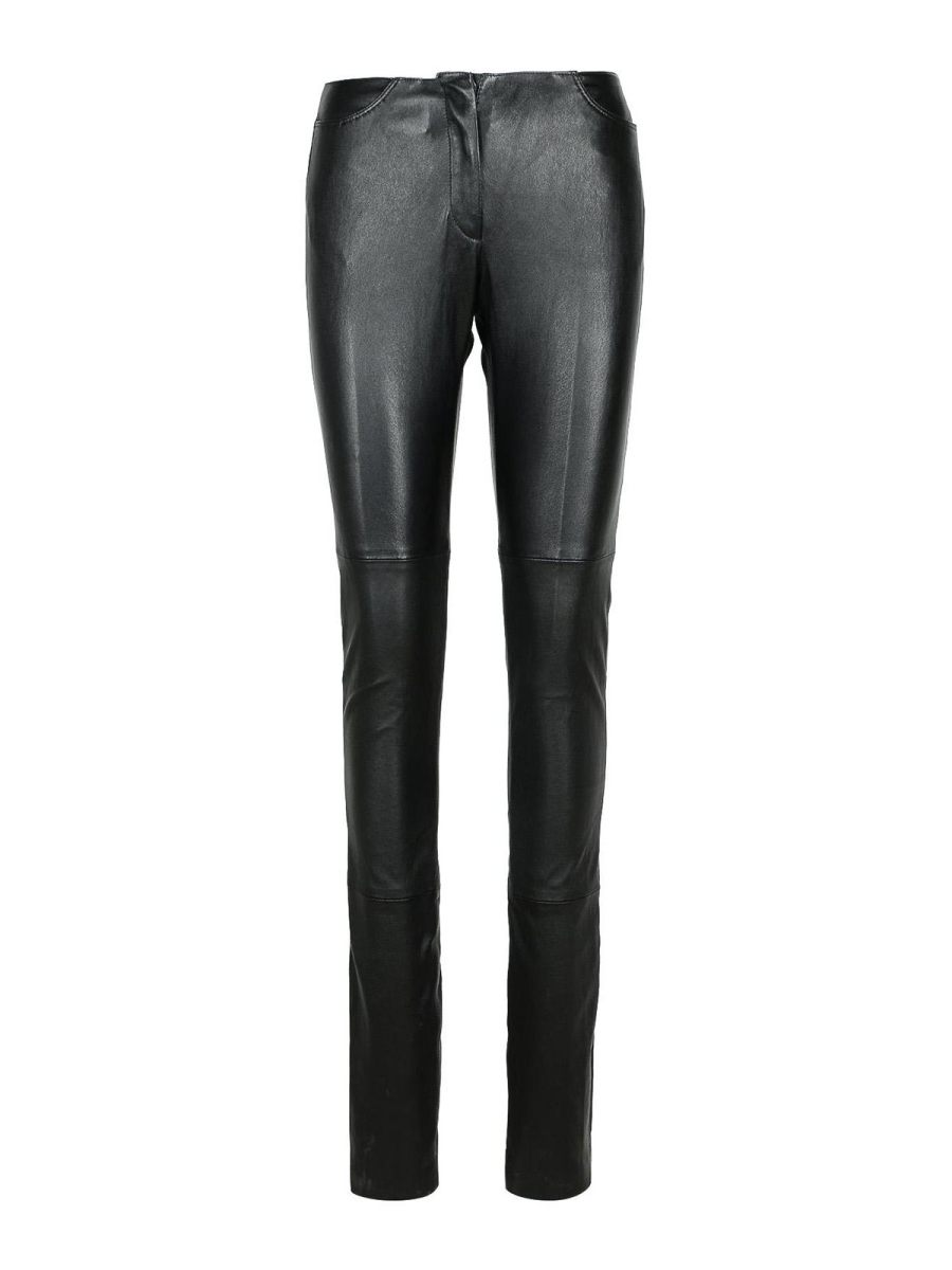 Gcds Pantalons En Cuir - Noir