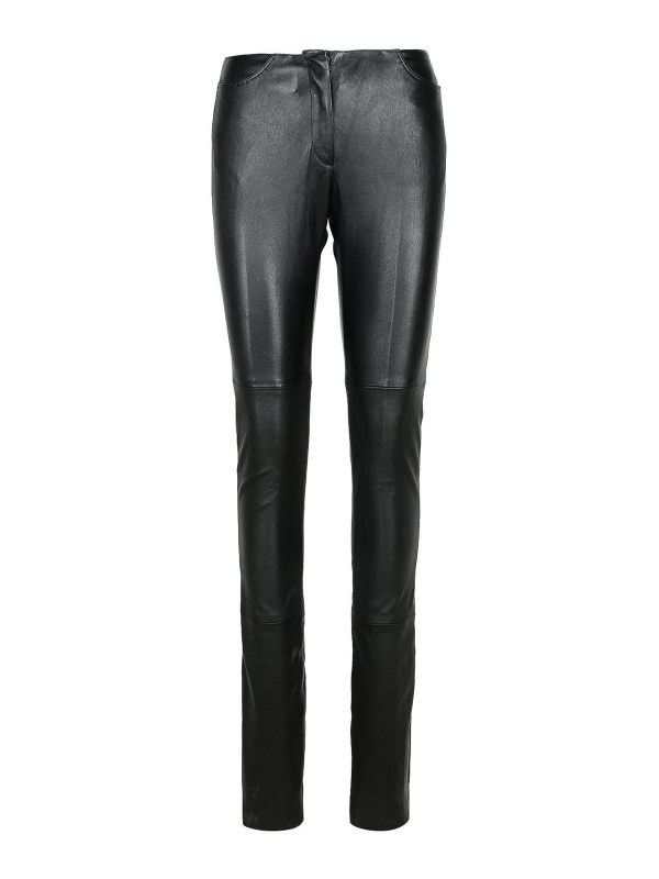 Gcds Pantalons En Cuir - Noir