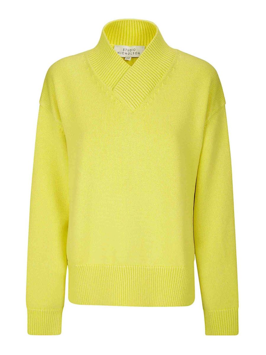 Studio Nicholson Pull Col Rond - Jaune