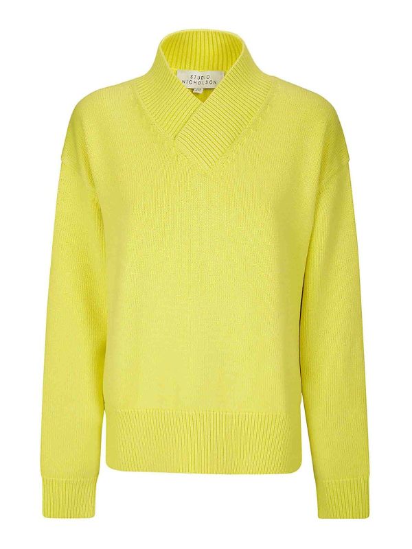 Studio Nicholson Pull Col Rond - Jaune