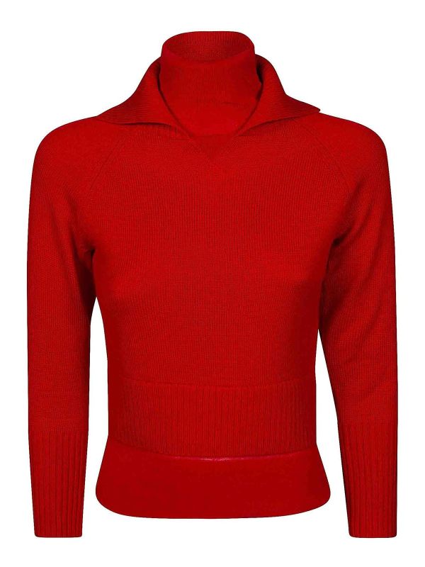 Victoria Beckham Pull Col Bateau - Rouge