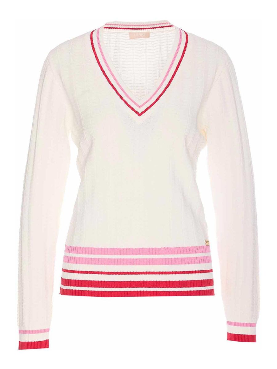 Liu Jo Pull Col Rond - Blanc