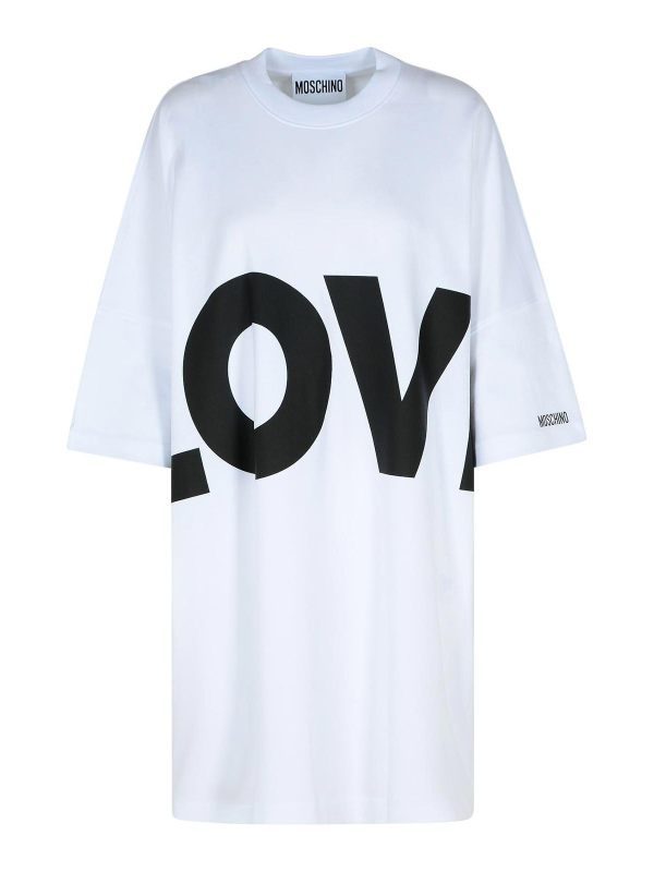 Moschino Robe Au Genou - Blanc