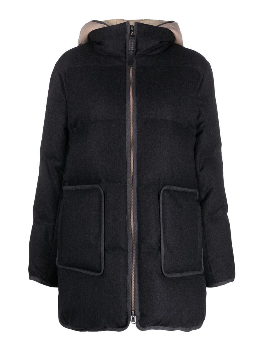 Brunello Cucinelli Manteau Court - Gris