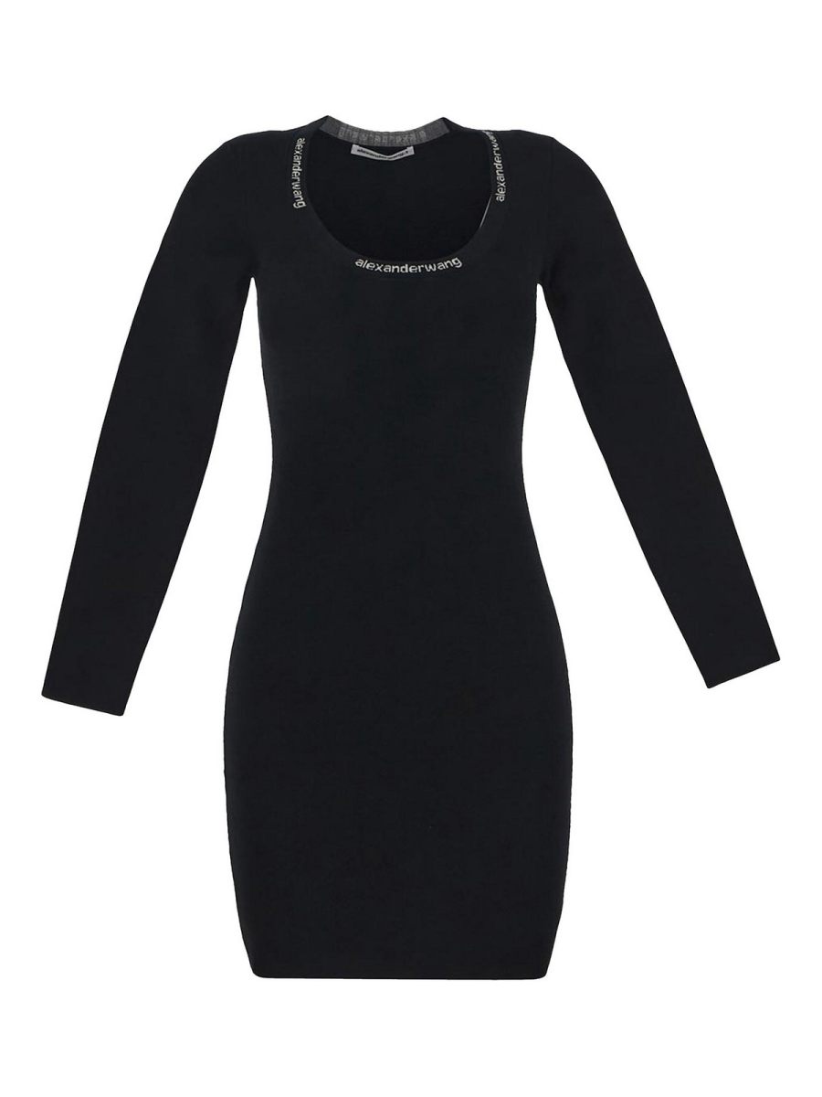 T By Alexander Wang Robe Au Genou - Noir