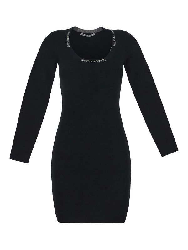 T By Alexander Wang Robe Au Genou - Noir