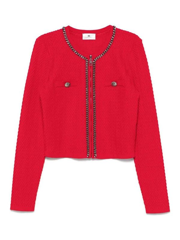 Elisabetta Franchi Pull Col Rond - Rouge