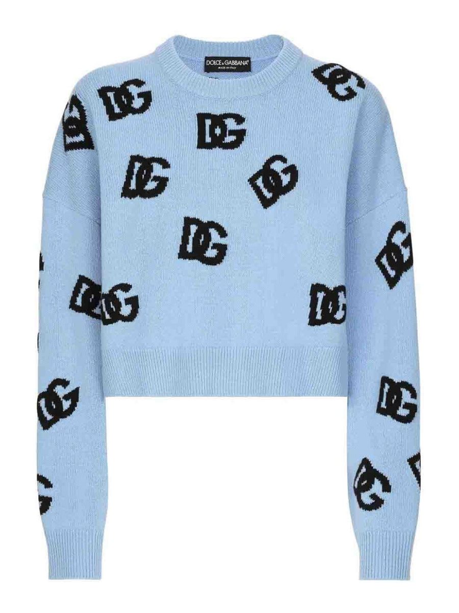 Dolce & Gabbana Pull Col Rond - Bleu Clair