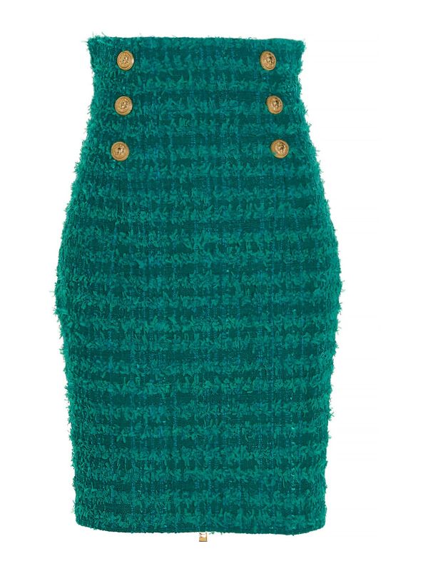 Balmain Jupe Midi - Vert