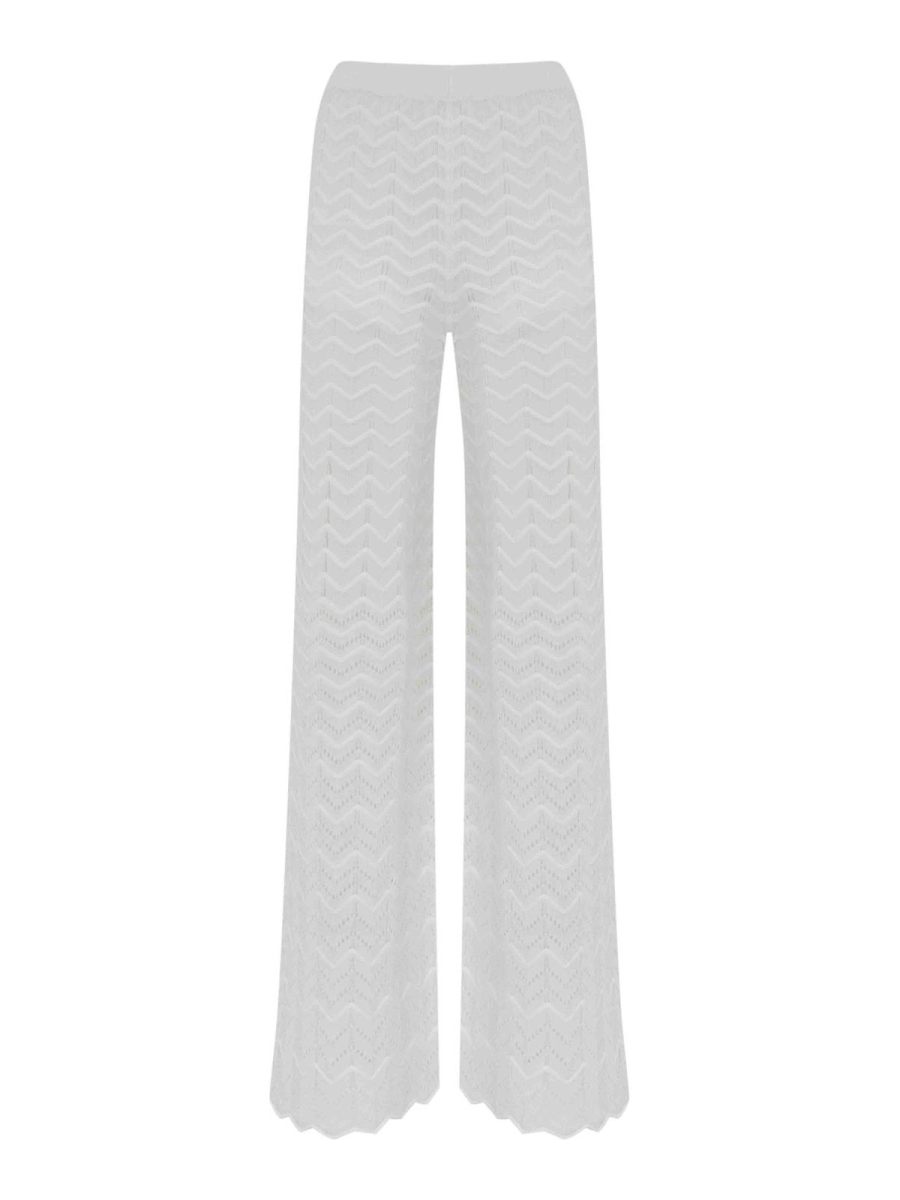 D. Exterior Pantalons Décontractés - Blanc