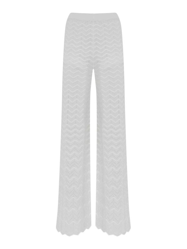 D. Exterior Pantalons Décontractés - Blanc