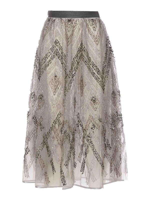 Elisabetta Franchi Jupe Midi - Gris