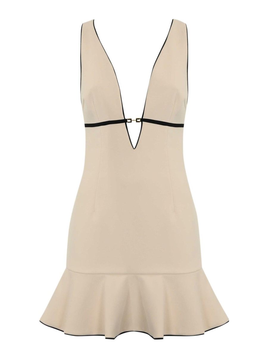 Elisabetta Franchi Robe Au Genou - Blanc
