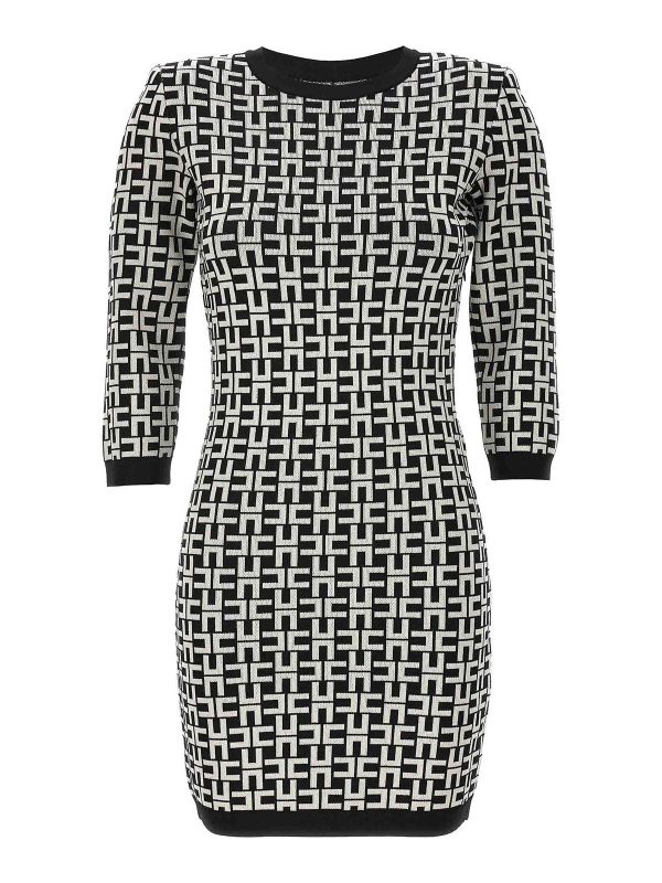 Elisabetta Franchi Robe Au Genou - Blanc