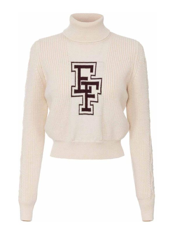 Elisabetta Franchi Pull Col Rond - Blanc