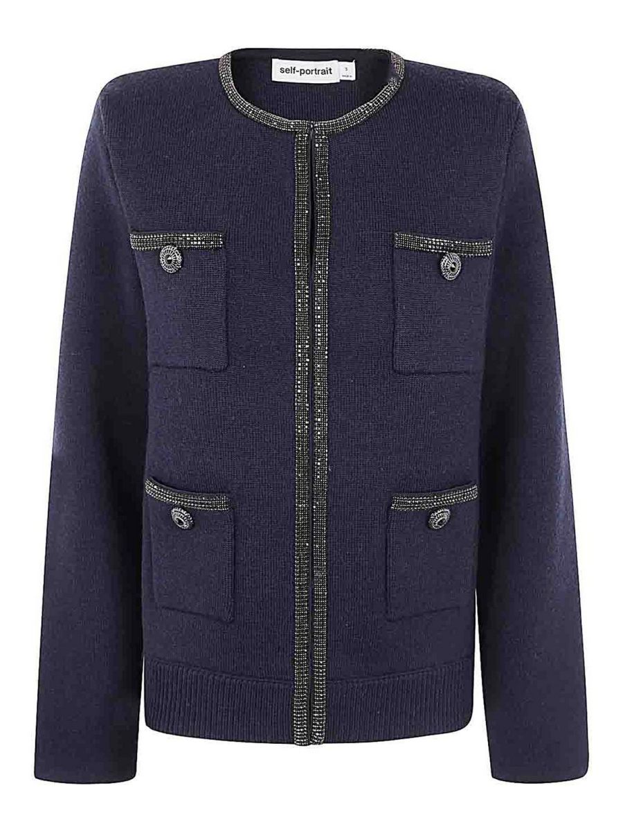 Self Portrait Cardigan - Bleu