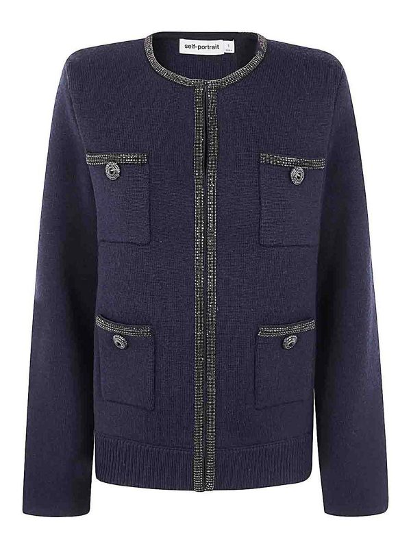 Self Portrait Cardigan - Bleu
