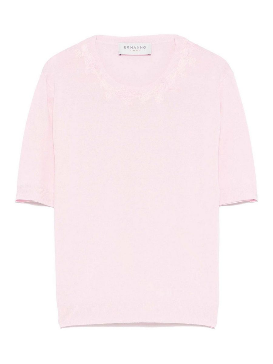 Ermanno Firenze Pull Col Bateau - Rose Clair