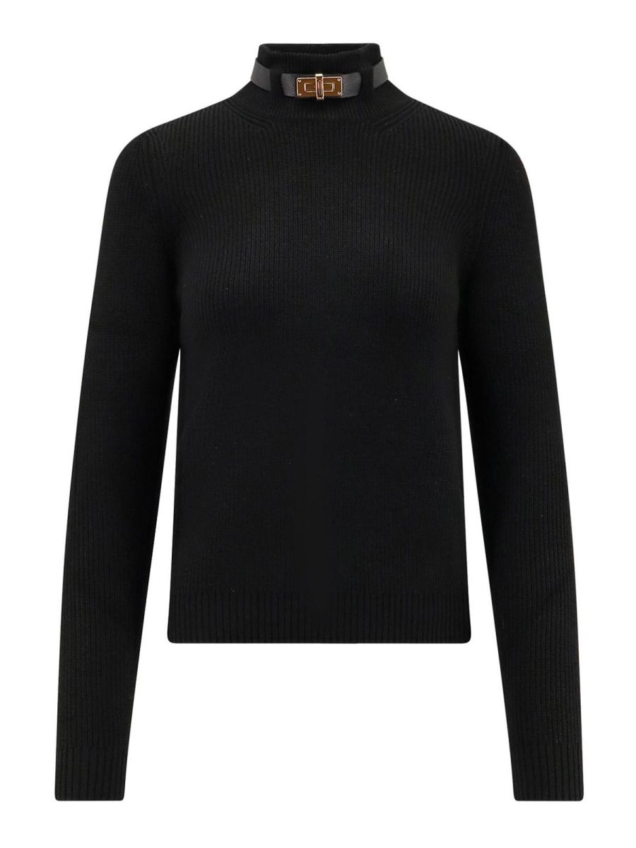 Elisabetta Franchi Pull Col Bateau - Noir
