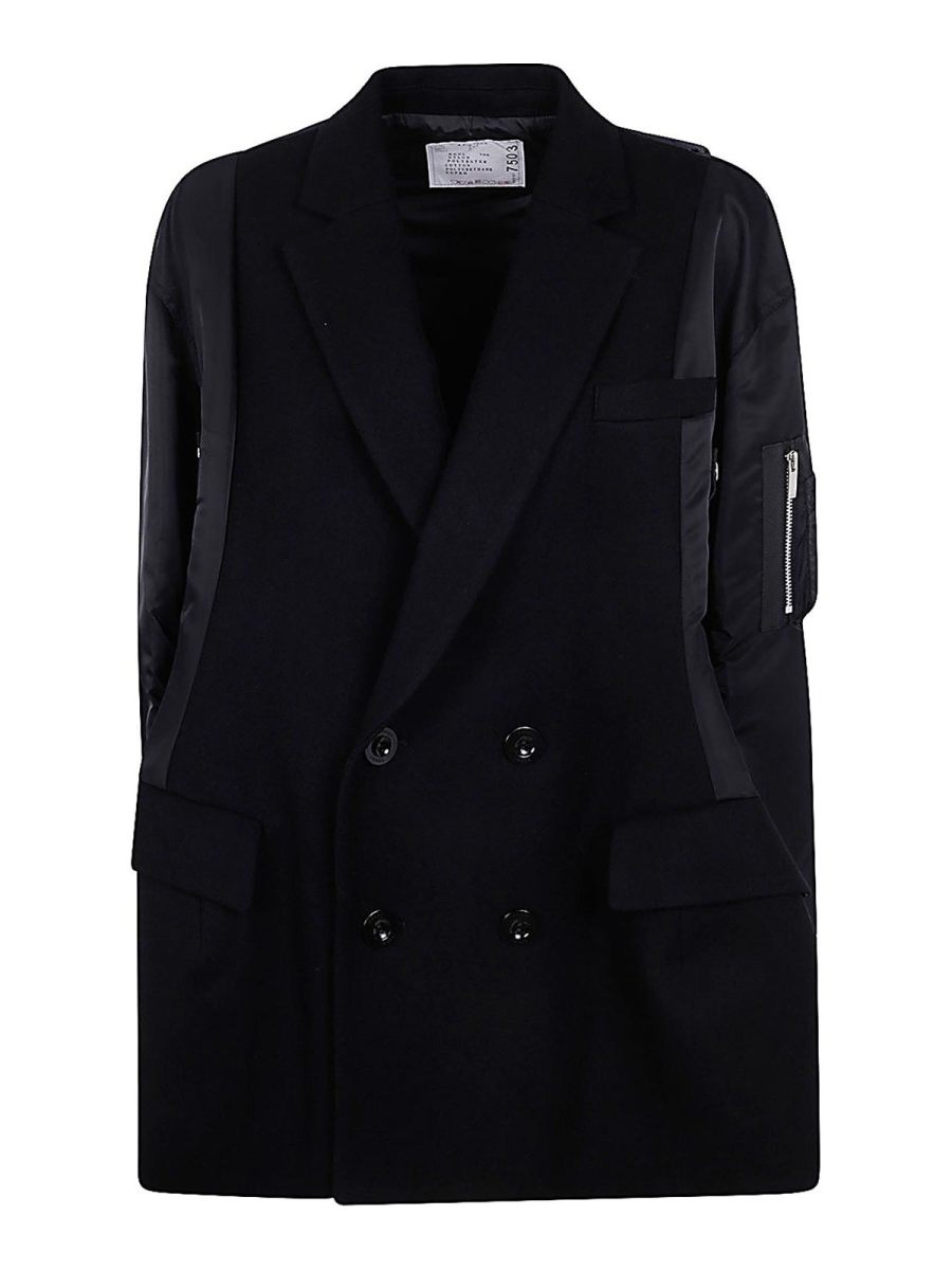 Sacai Manteau Court - Noir