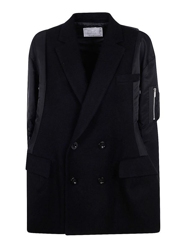 Sacai Manteau Court - Noir