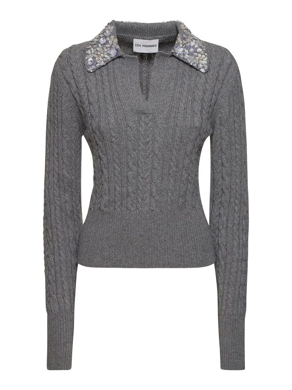 Des Phemmes Pull Col Rond - Gris