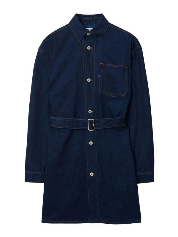 Burberry Robe Au Genou - Foncé Délavé