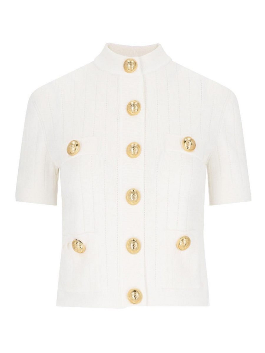 Balmain Pull Col Rond - Blanc