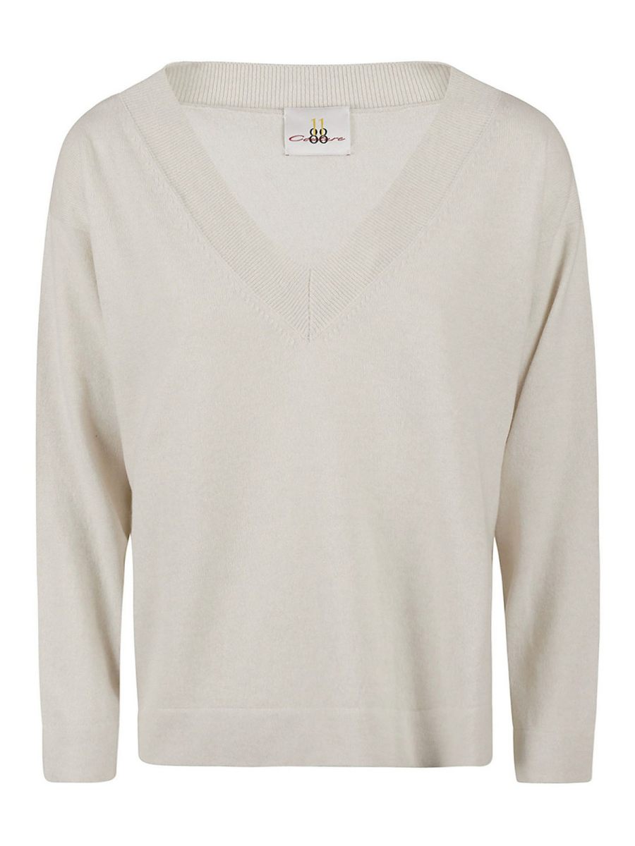 Eleven88 Pull À Col V - Blanc