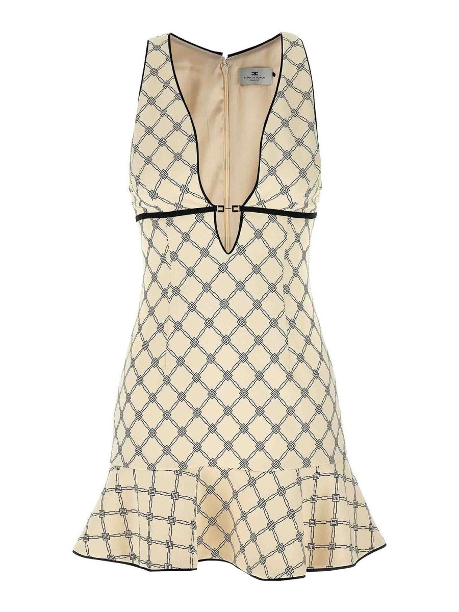 Elisabetta Franchi Robe Courte - Blanc
