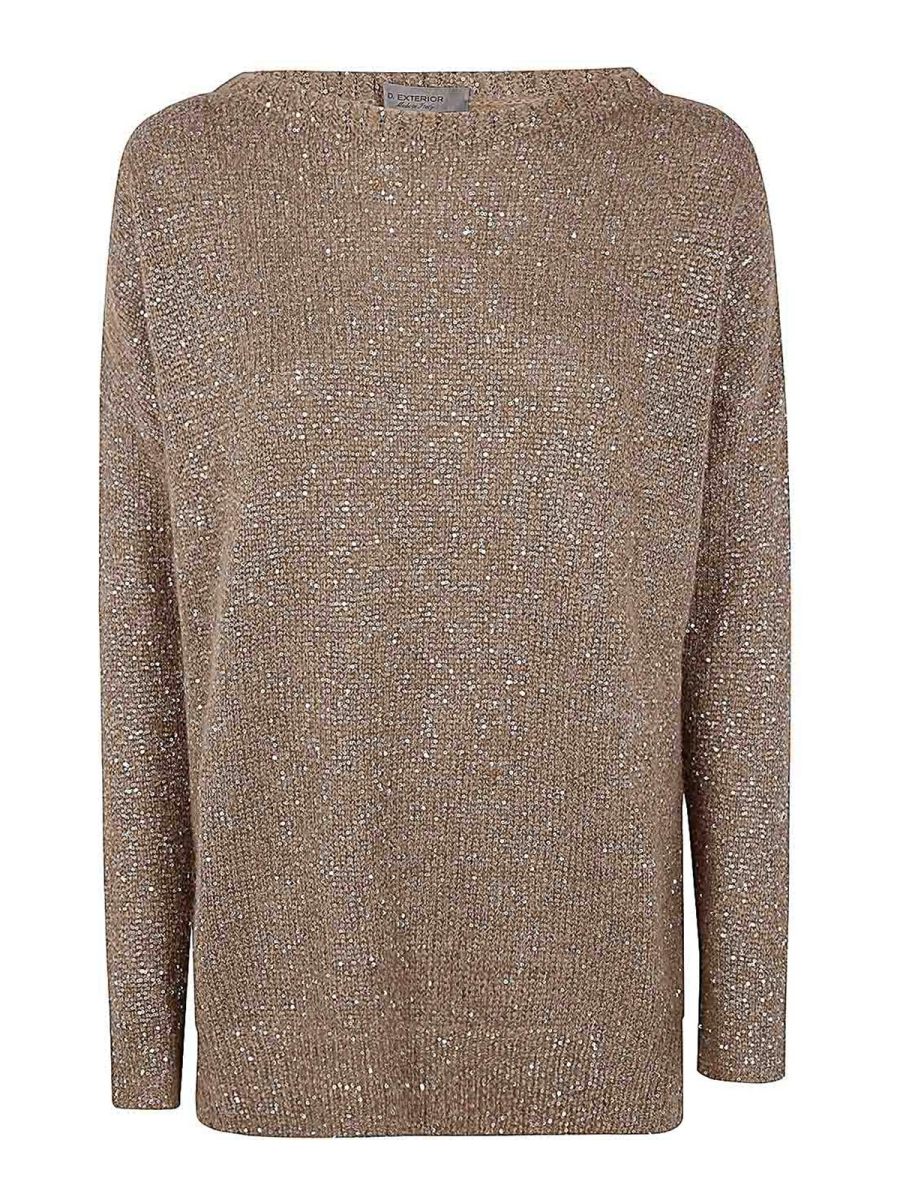 D. Exterior Pull Col Bateau - Marron