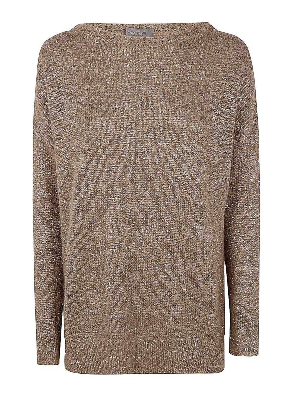 D. Exterior Pull Col Bateau - Marron