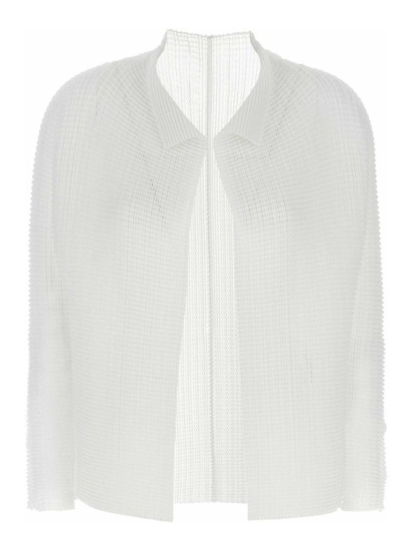 Pleats Please Issey Miyake Cardigan - Blanc