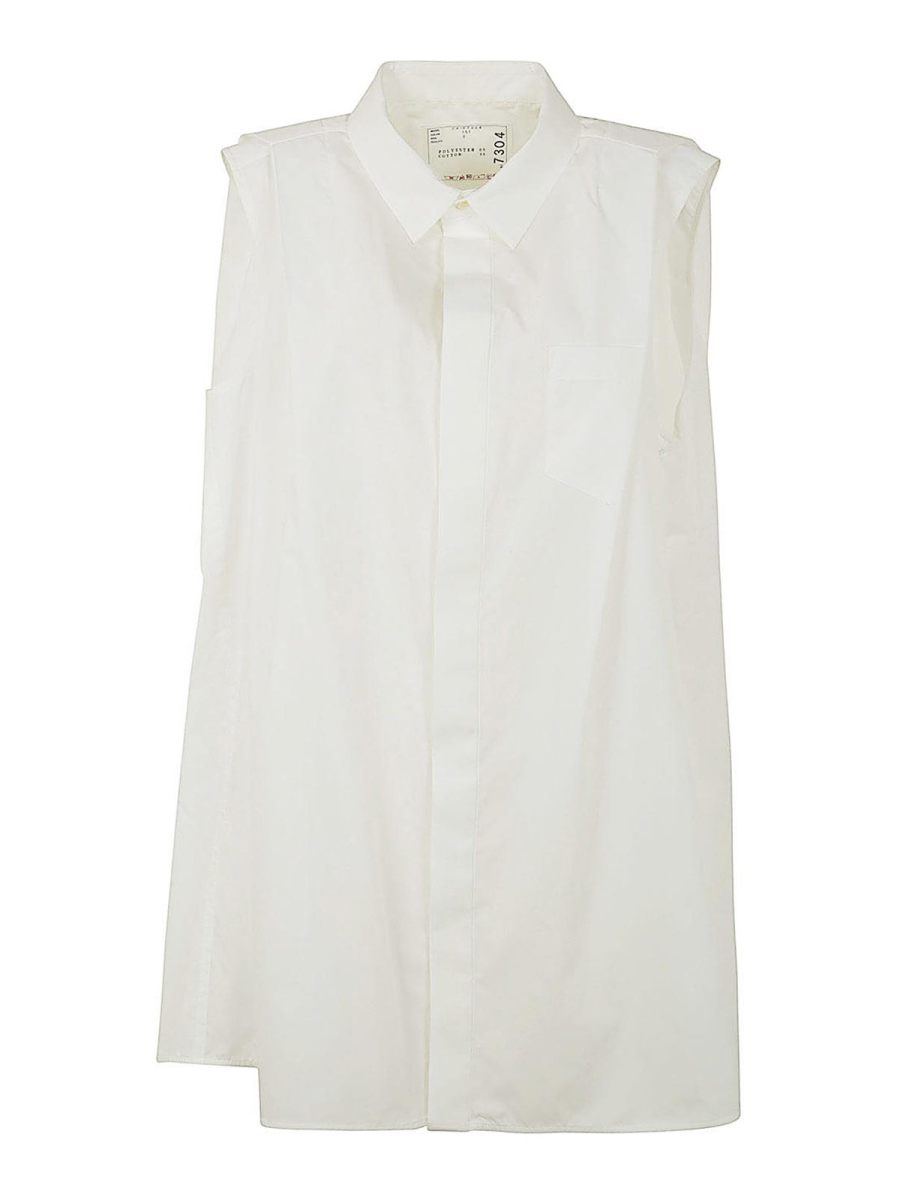 Sacai Robe Au Genou - Blanc