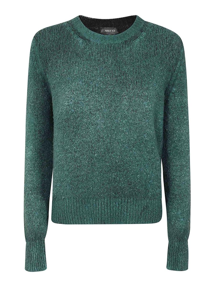 Avant Toi Pull Col Rond - Vert Foncé