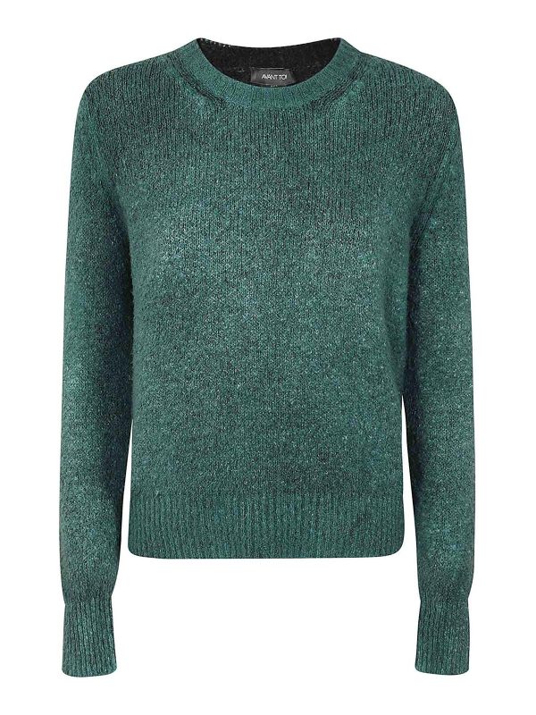 Avant Toi Pull Col Rond - Vert Foncé