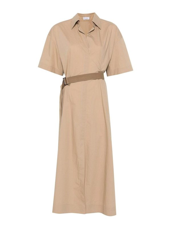 Brunello Cucinelli Robe Au Genou - Marron