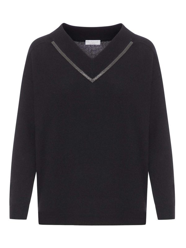 Brunello Cucinelli Pull À Col V - Noir