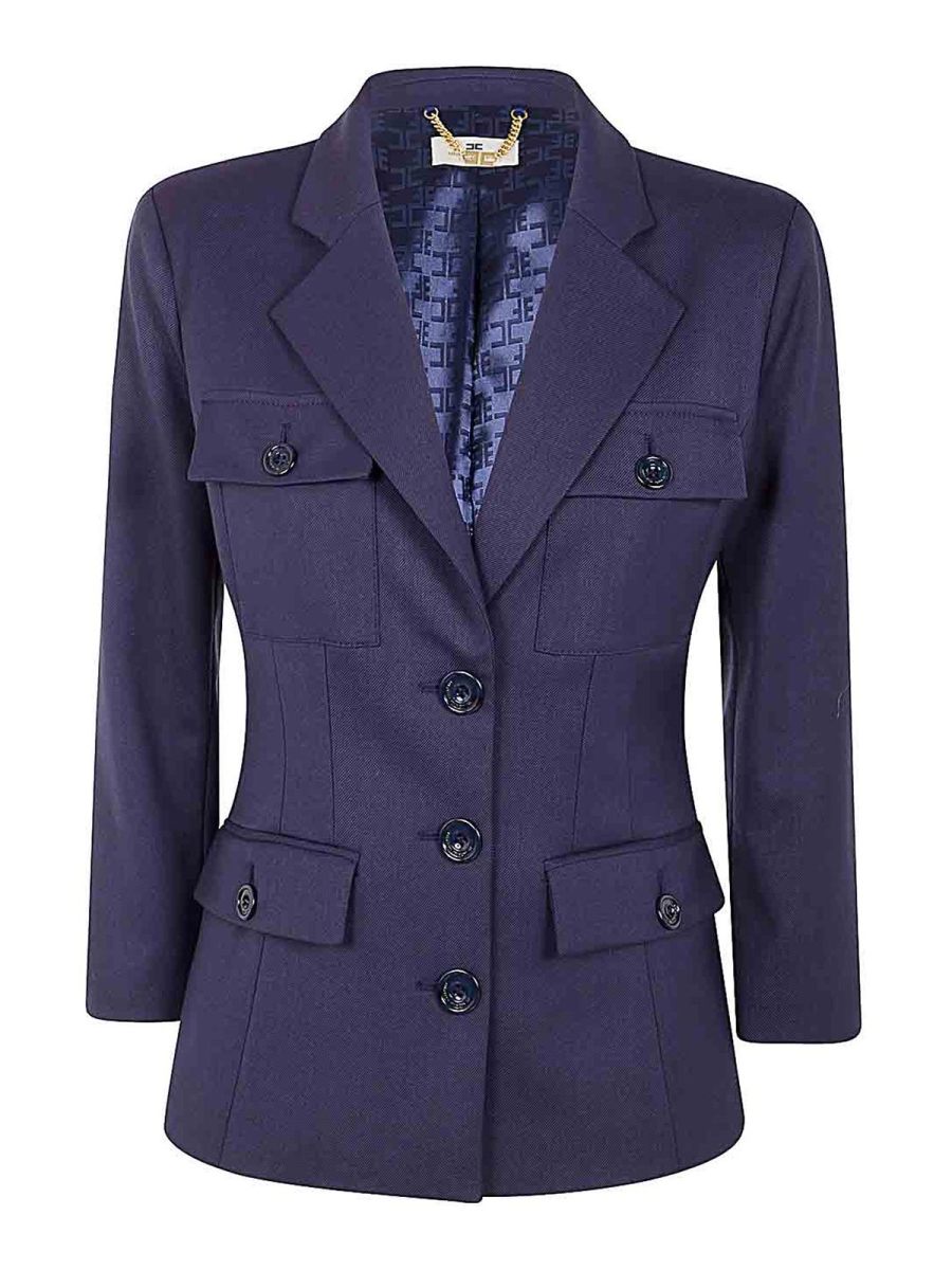 Elisabetta Franchi Veste Casual - Bleu