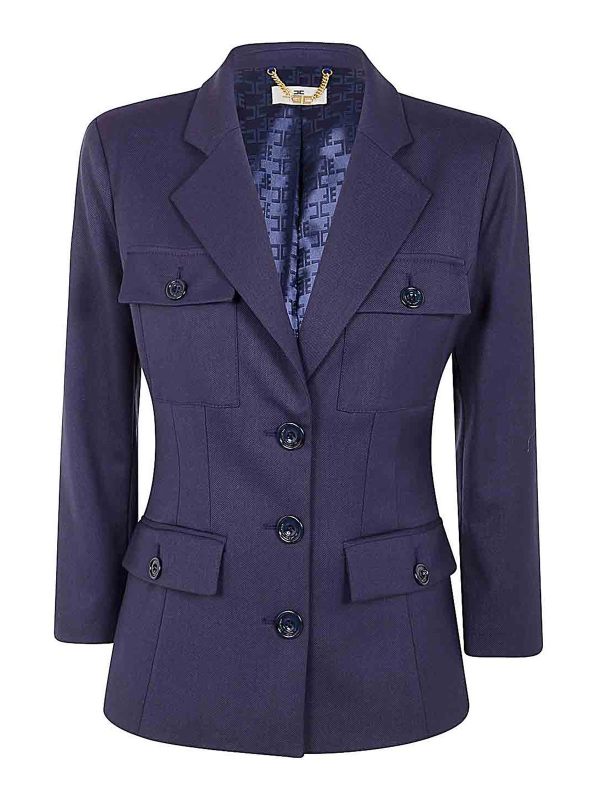 Elisabetta Franchi Veste Casual - Bleu