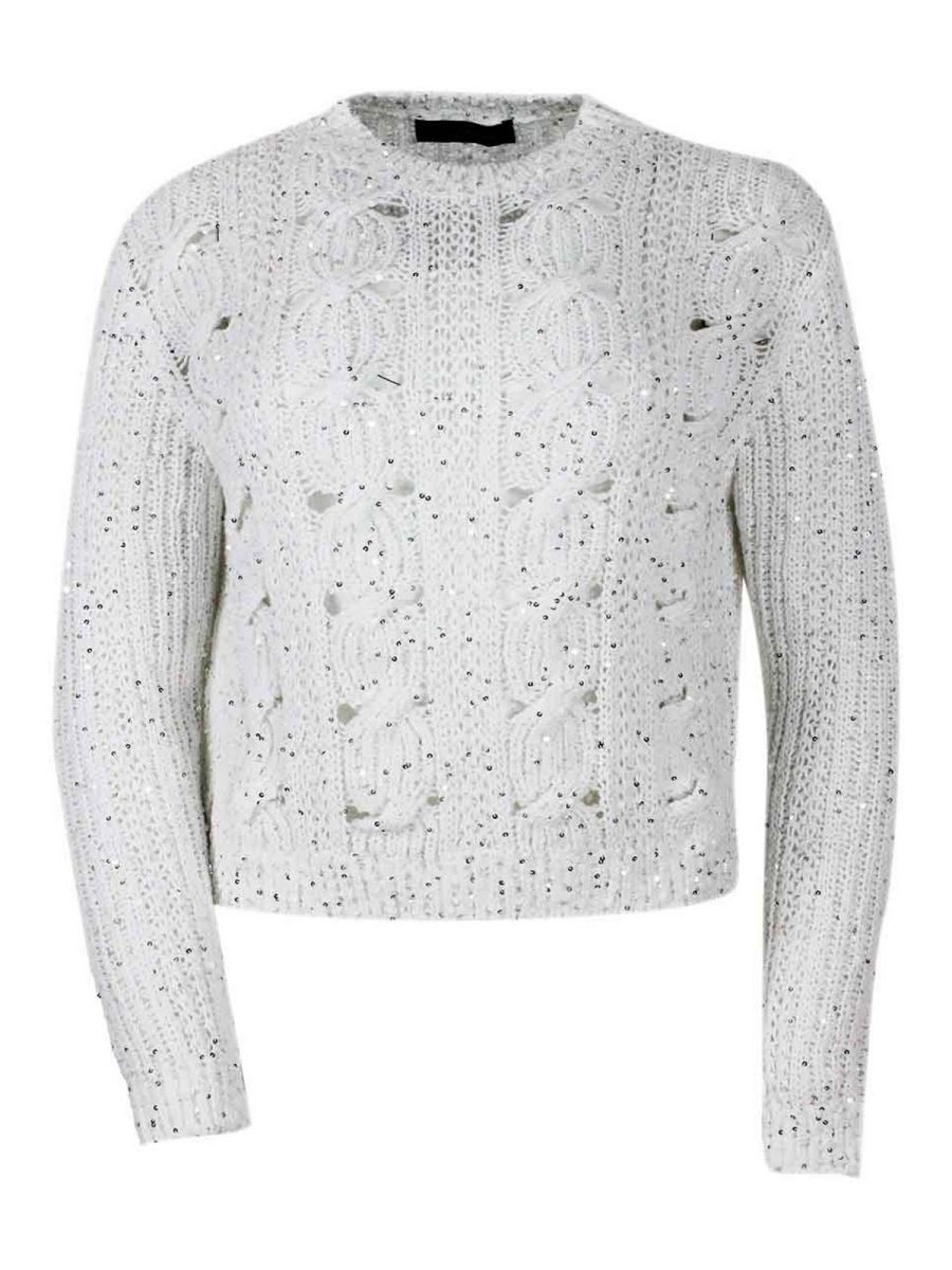 Lorena Antoniazzi Pull Col Rond - Blanc