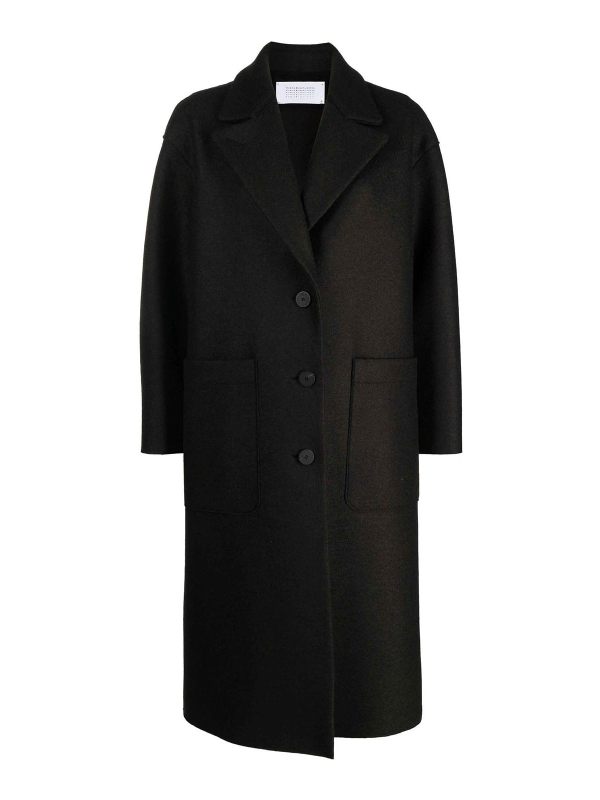 Harris Wharf London Manteau Long - Marron Foncé
