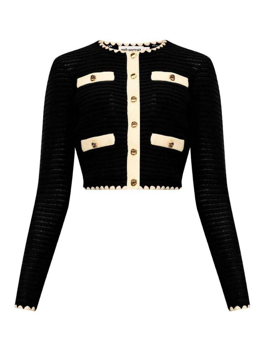 Self Portrait Cardigan - Bleu Foncé