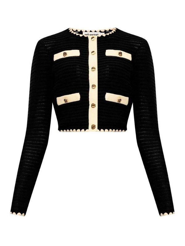 Self Portrait Cardigan - Bleu Foncé