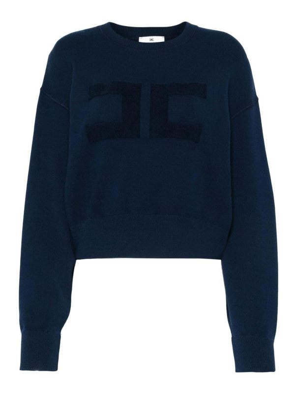 Elisabetta Franchi Pull Col Rond - Bleu Foncé