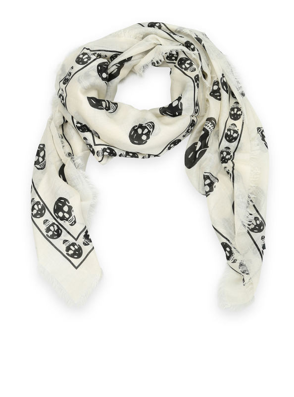Alexander Mcqueen Écharpe Blanc Pour Femm