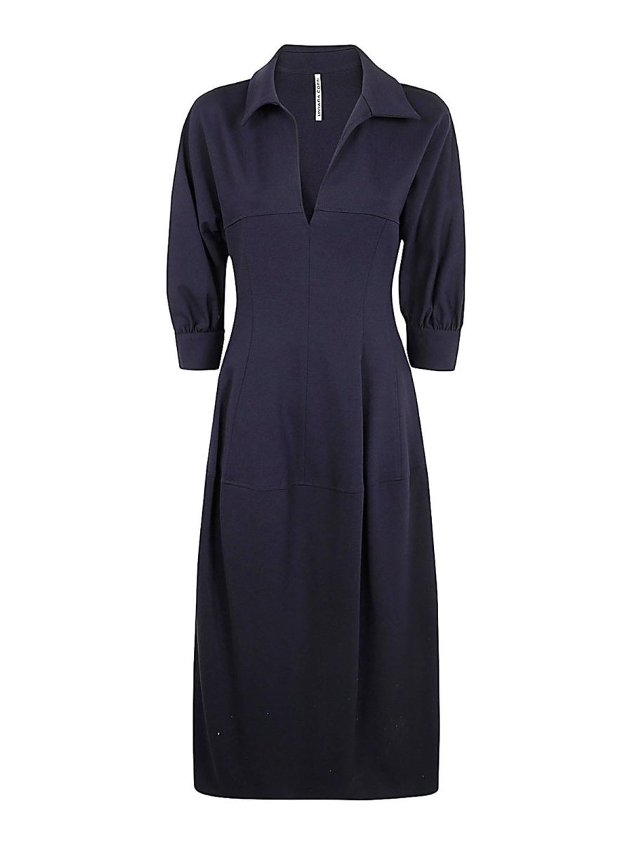 Liviana Conti Robe Au Genou - Bleu